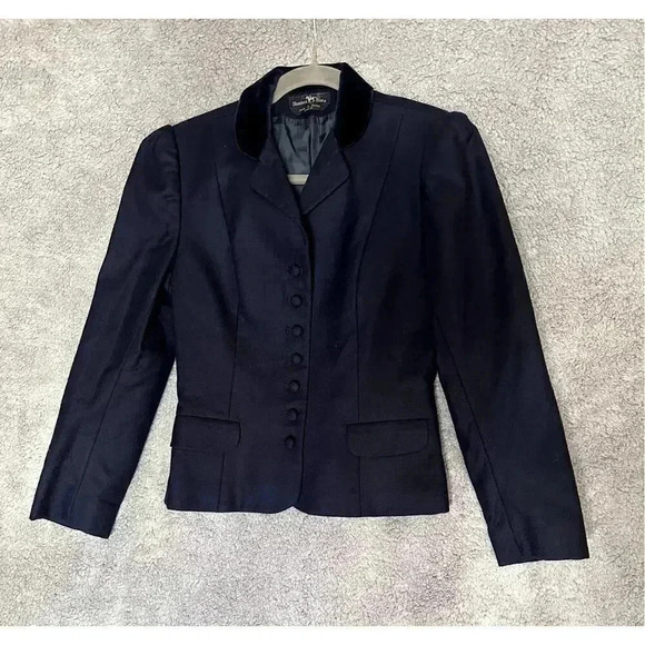 Hunters Run Jackets & Blazers - Hunter's‎ Run Women's Wool Riding Equestrian Jacket Blue - Small